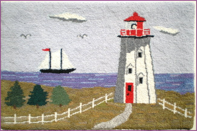 Cheticamp Hooked Rug Lighthouse
